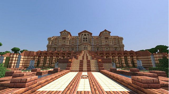 《我的世界》外表壮观内部豪华的宫殿 细节满满装修可以用来参考