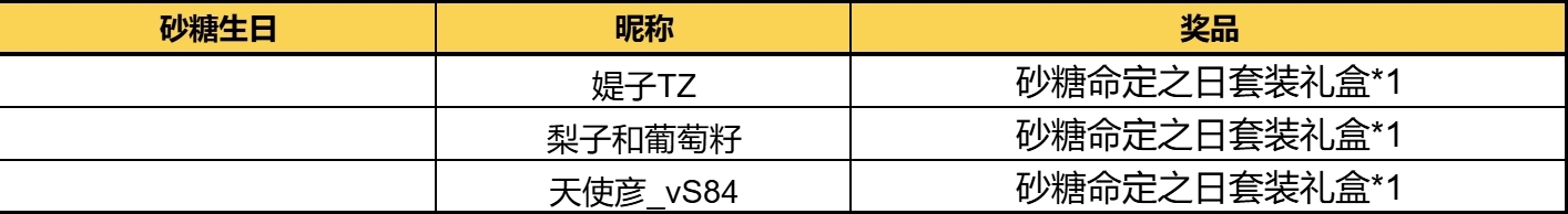 【已开奖】砂糖生日活动开启！