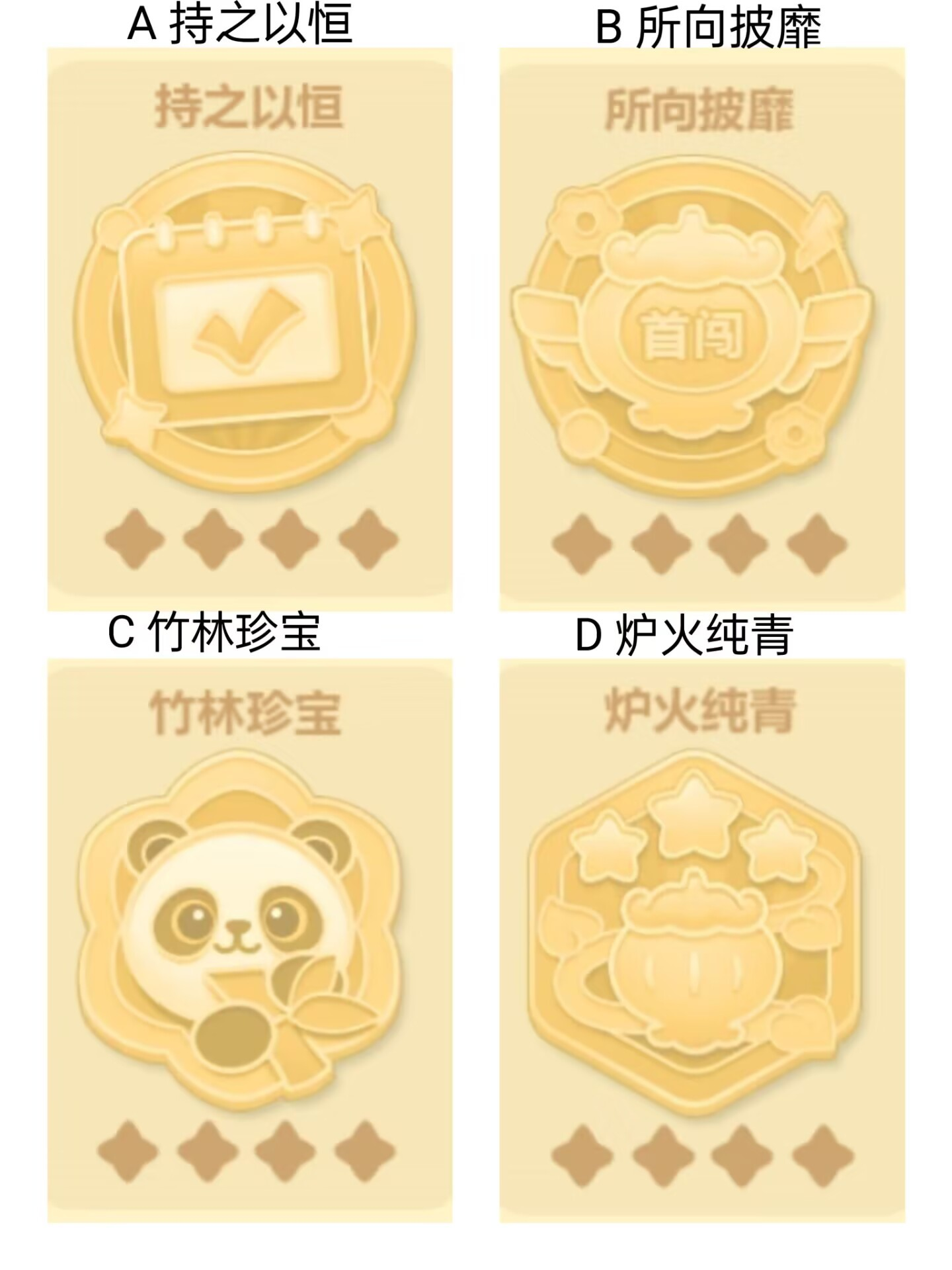 【已开奖】你获得了什么勋章？