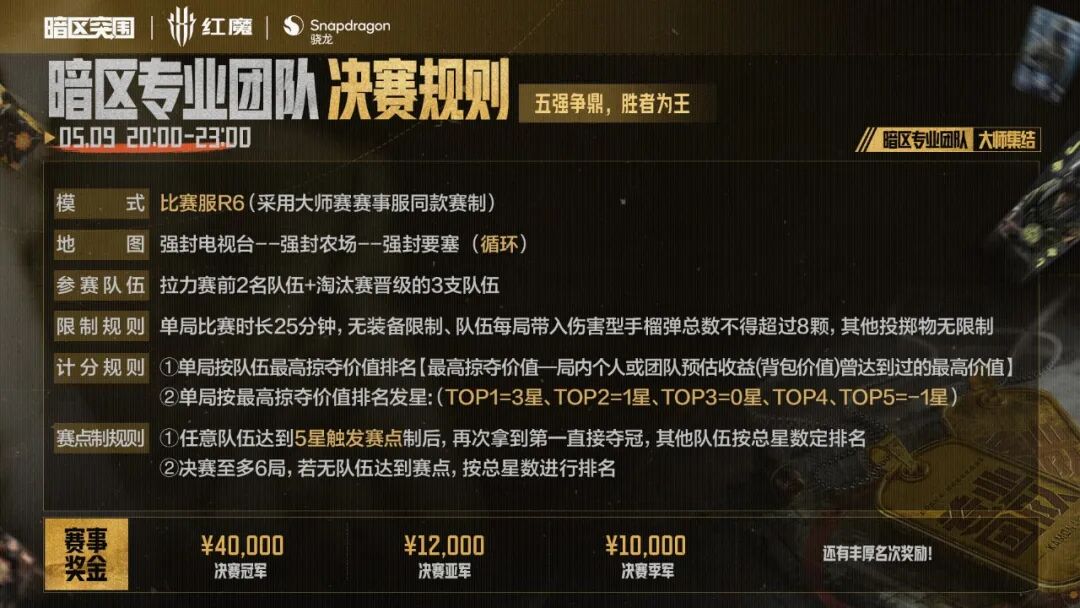 今晚8点！暗区专业团队总决赛开战！