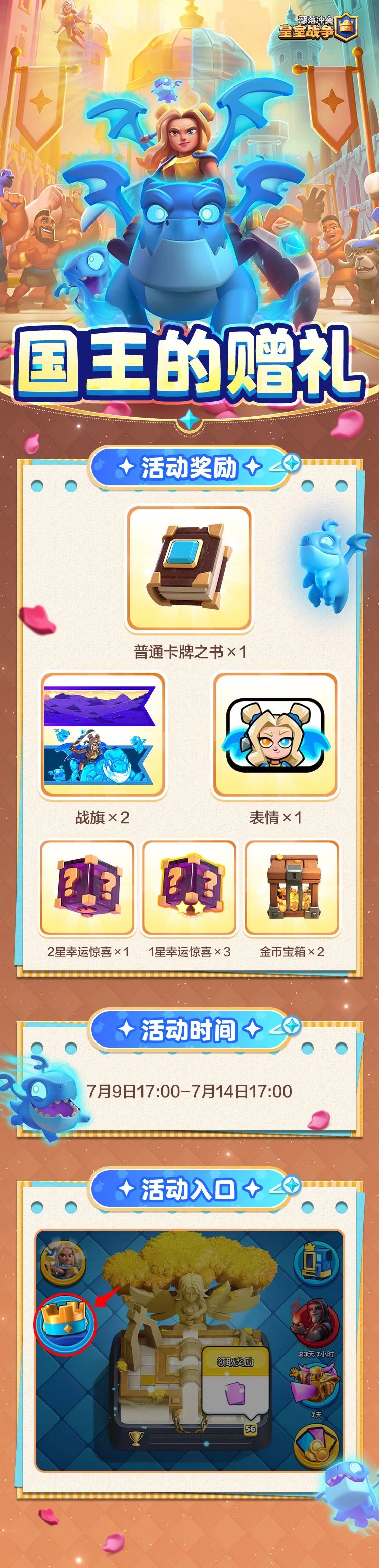 普通卡牌之书，精灵女王战旗、表情请收下！集皇冠即得~