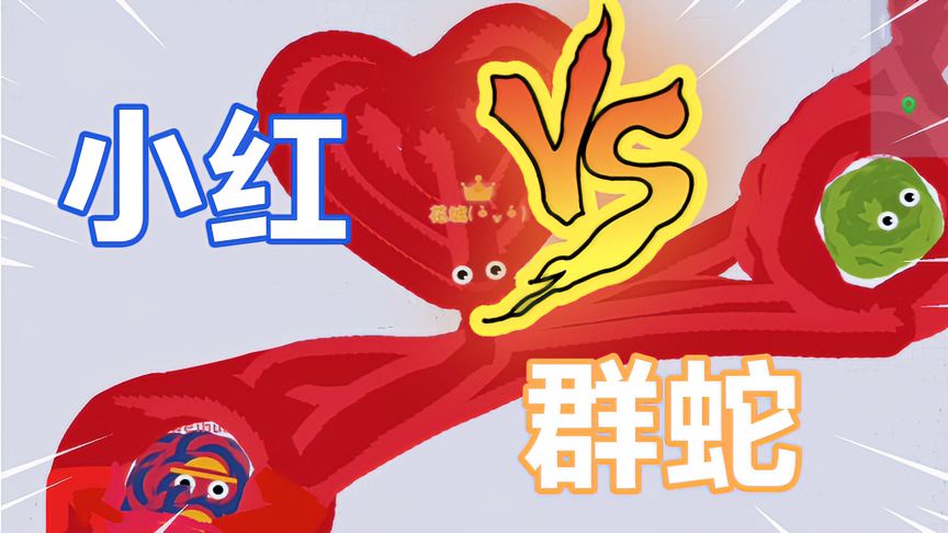 贪吃蛇大作战：实力小红捉住一大群蛇蛇，反超蛇王，实在太强！