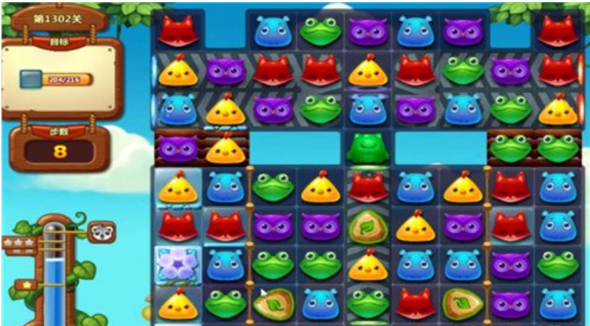 开心消消乐1302关三块魔法石坐镇