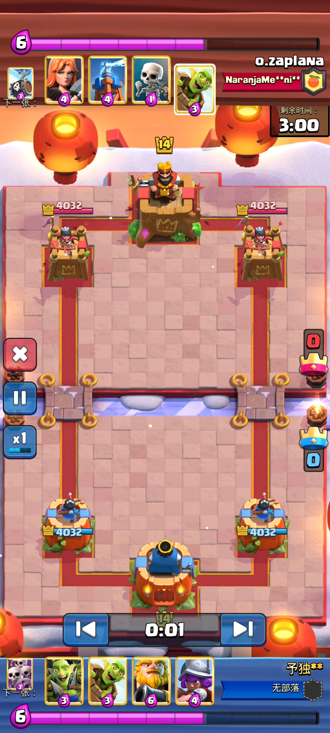 3.9打2.9飞桶骨球没法术每张都克开局塔血3100比310