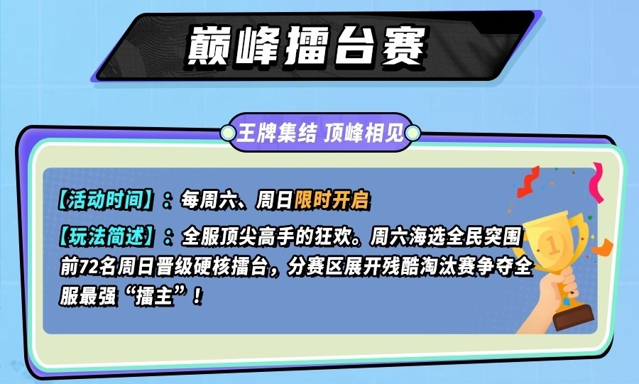 【全新玩法】街头称王，擂台决出！本周六擂台赛等你！