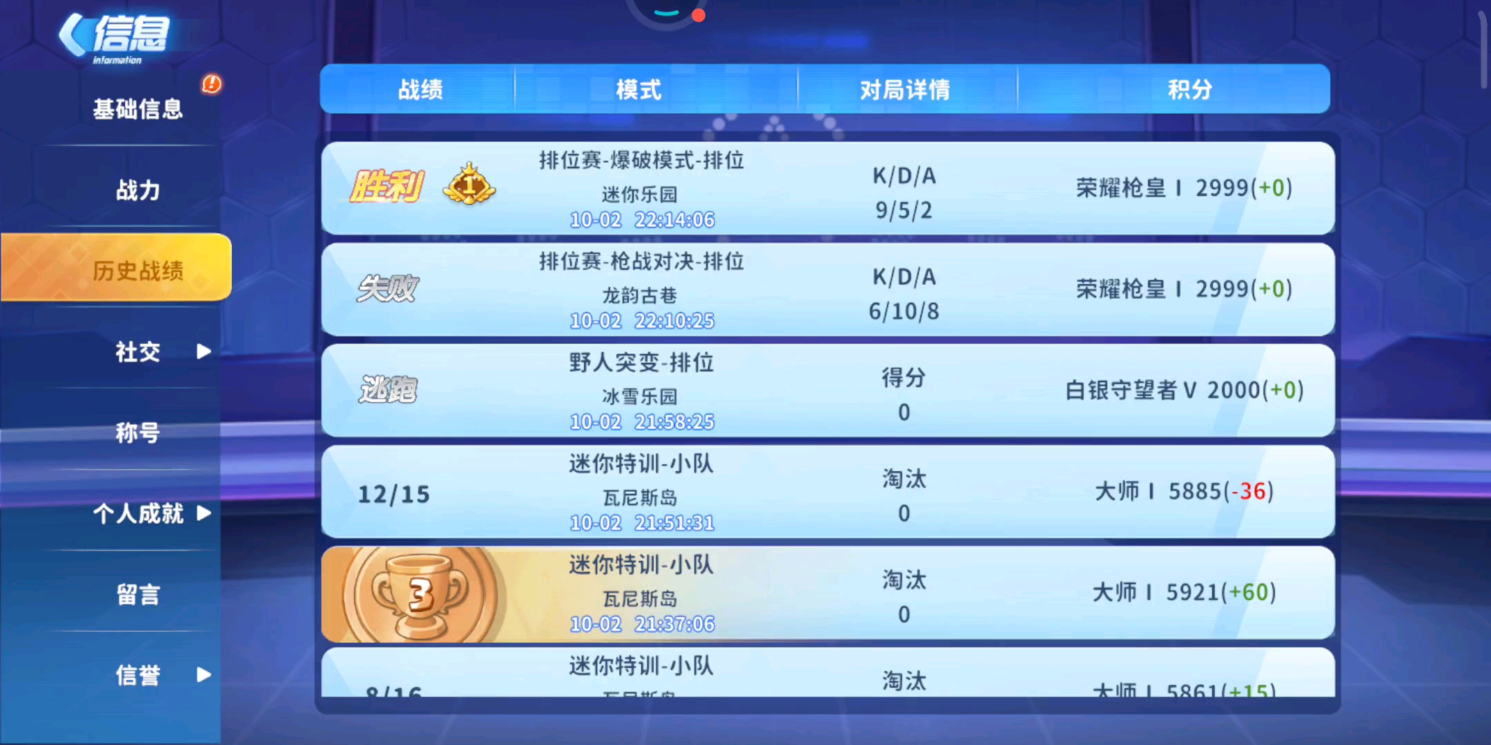 看看这个战绩，一言难尽。 看来像我这样的二指玩家只有被虐的份