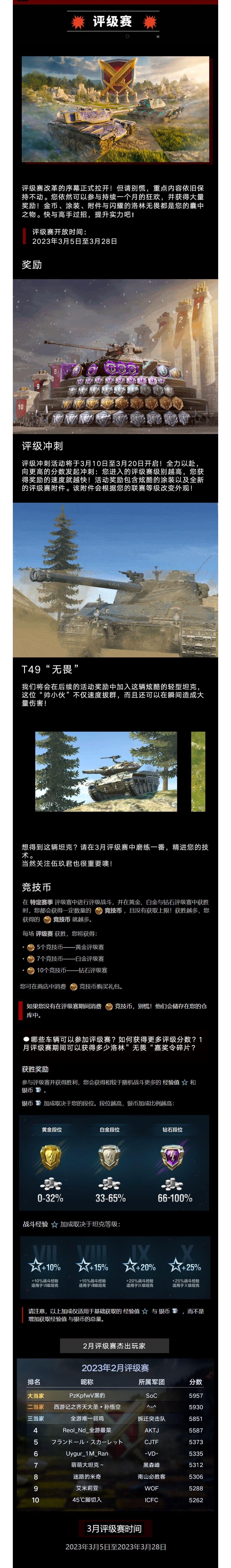 全新坦克？三月评级赛开启！