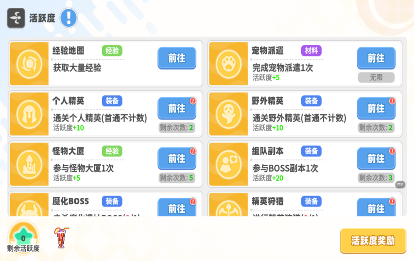 【萌新秘籍】日常玩法