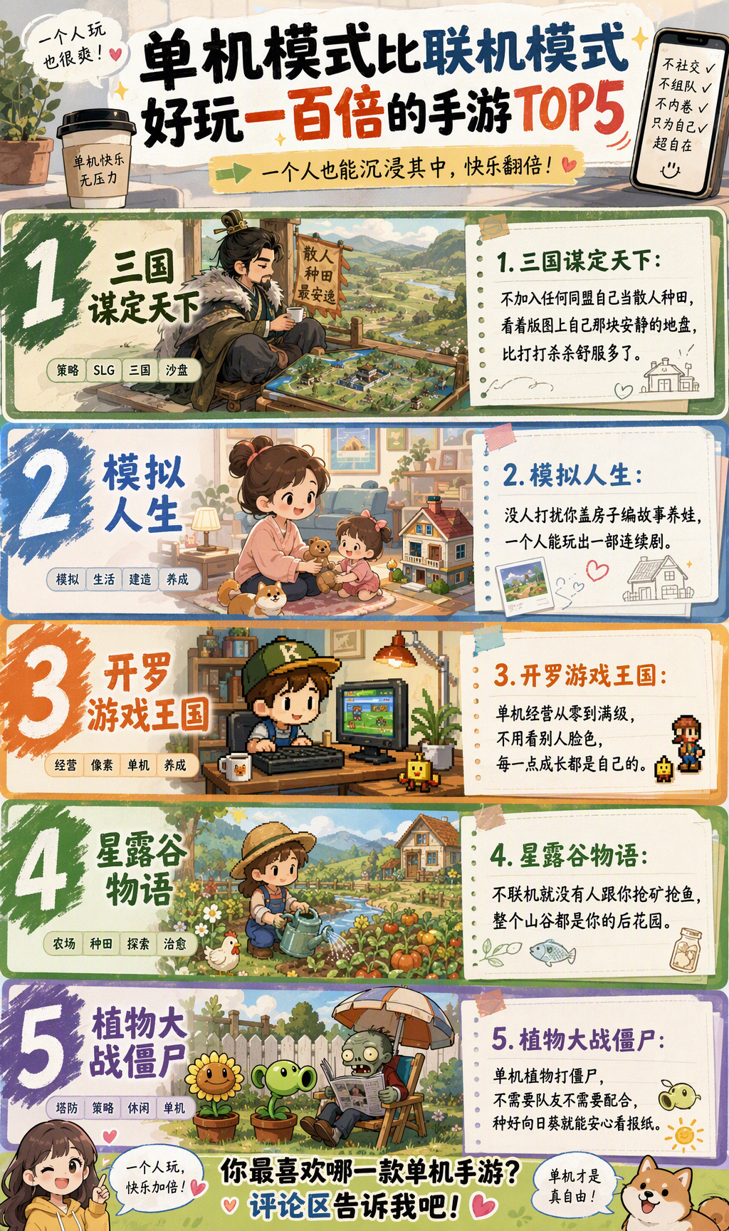 单机模式比联机模式好玩一百倍的手游TOP5
