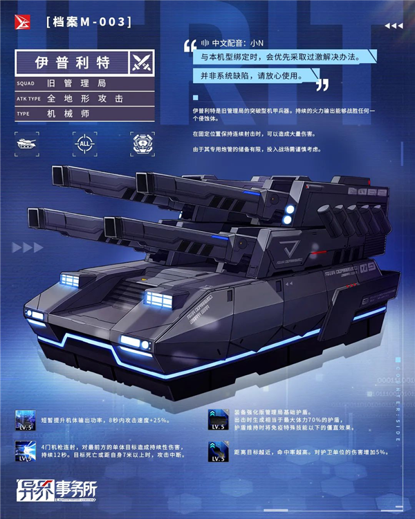 情报解禁 | SSR机械师“伊普利特”即将实装