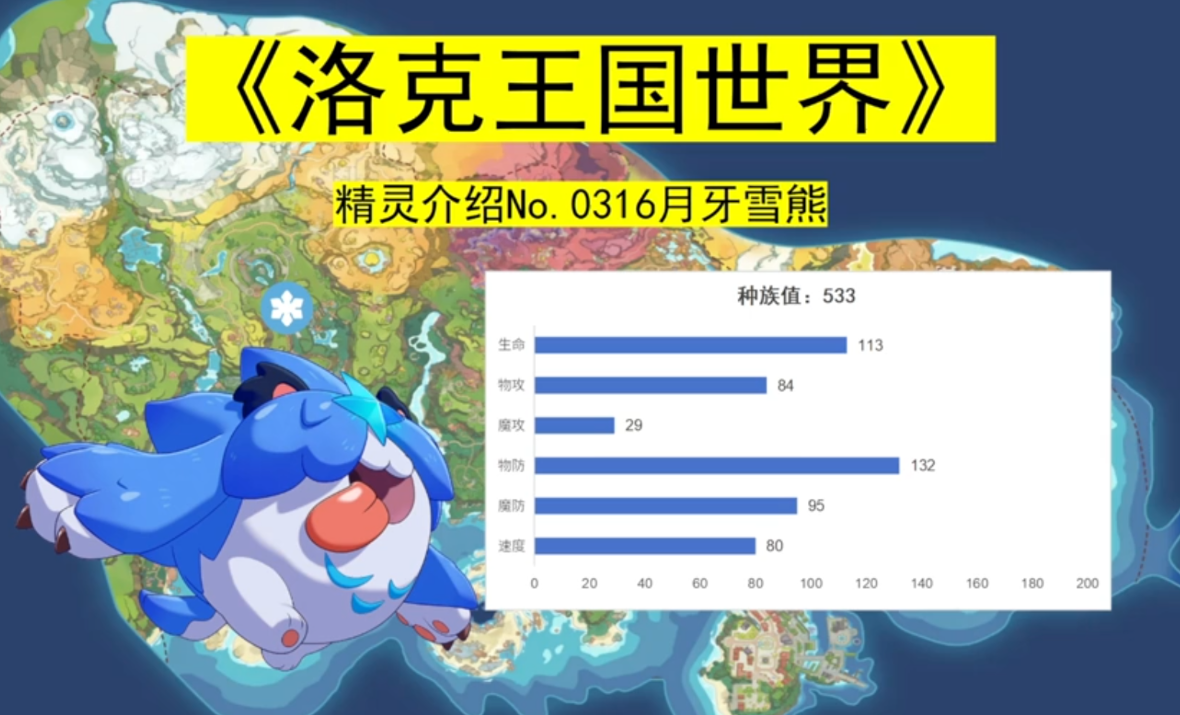 《洛克王国世界》全精灵介绍0316月牙雪熊