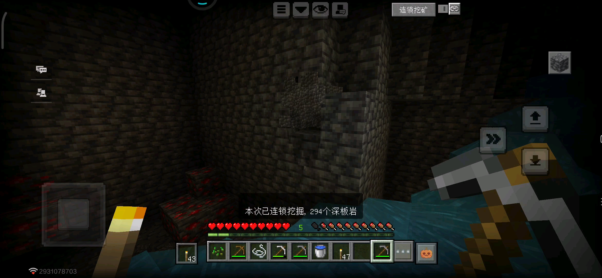 坑里找矿这个房主加了连锁采集就是好。