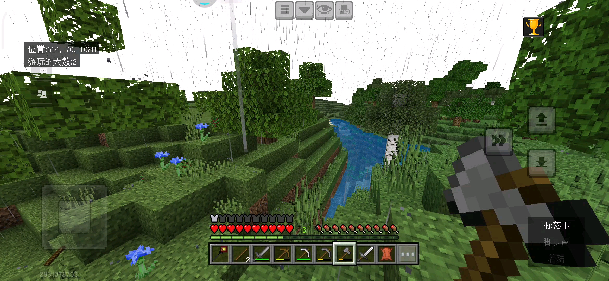 我是姜思5在森林里砍树建房子。