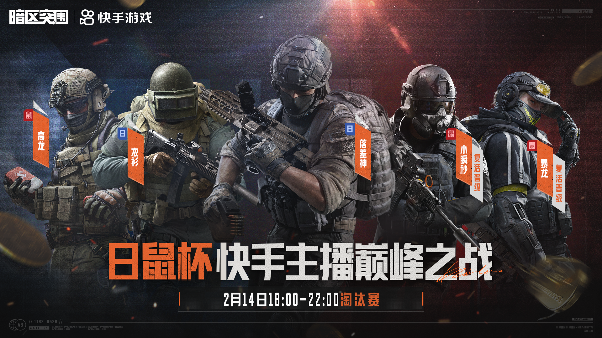 日鼠杯-快手主播巅峰之战｜淘汰赛名单公示