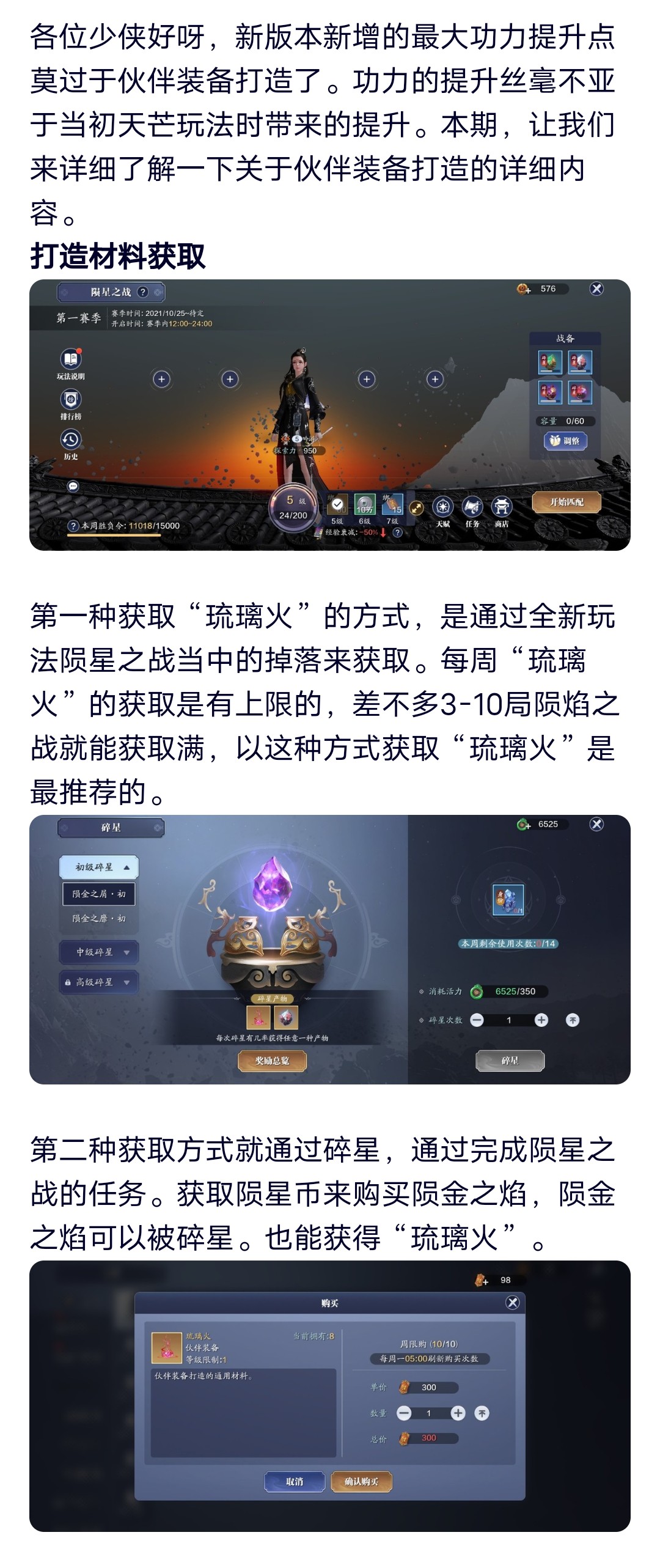 星垂版本解说丨新版本新增最大功力点，伙伴装备打造一文提前知