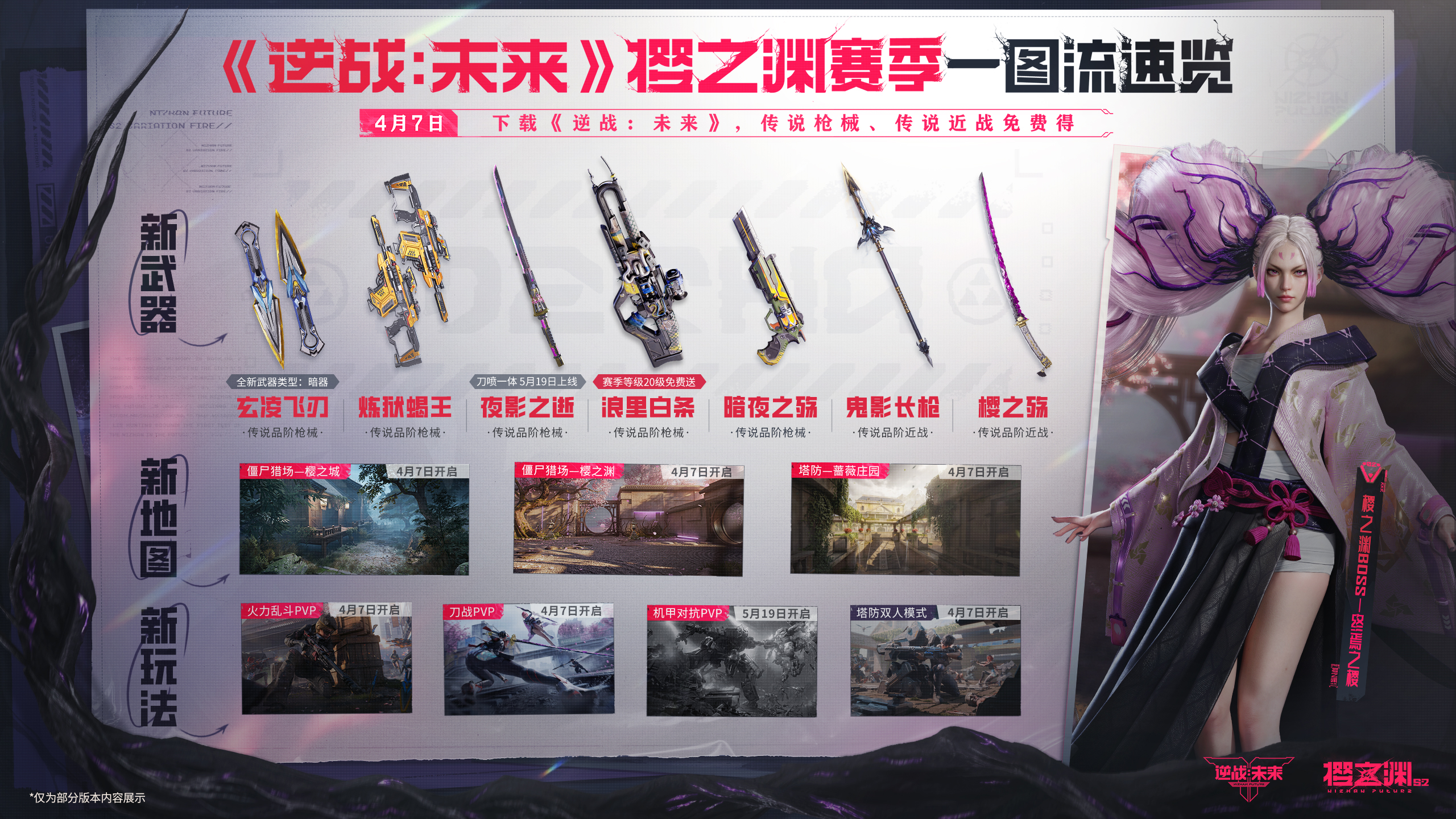 《逆战：未来》S2「樱之渊」赛季一图流速览