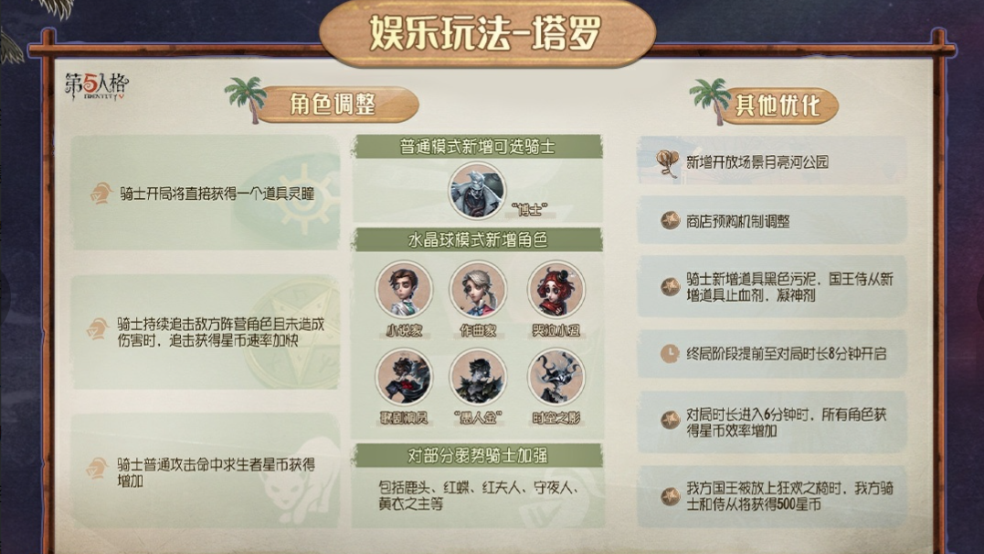 乘风纳凉，清爽一“夏”《第五人格》内容优化&调整爆料