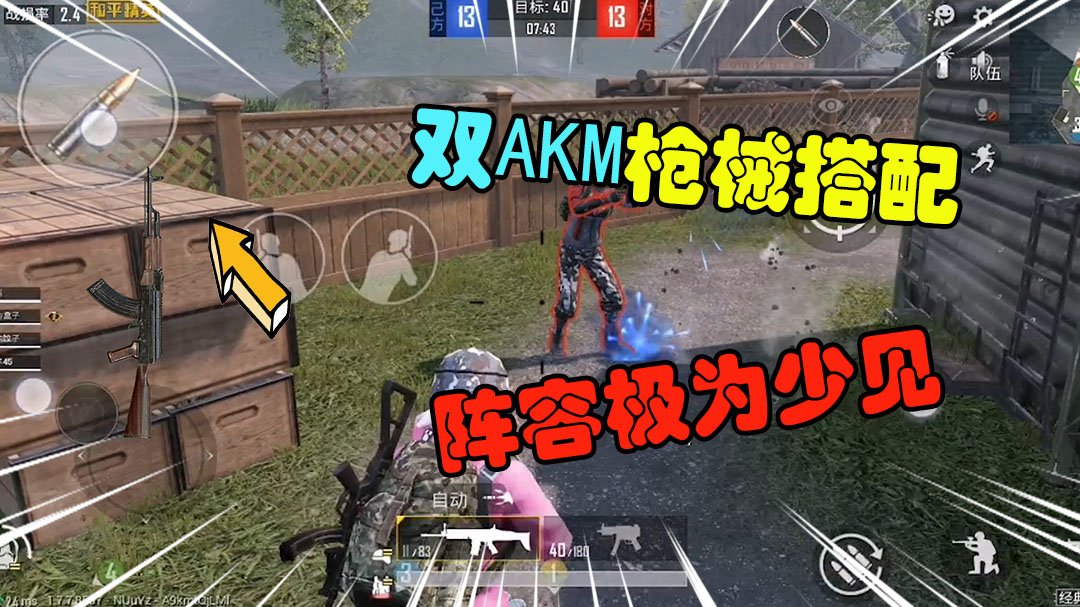 和平精英：双AKM枪械搭配，阵容少见但伤害可谓超高