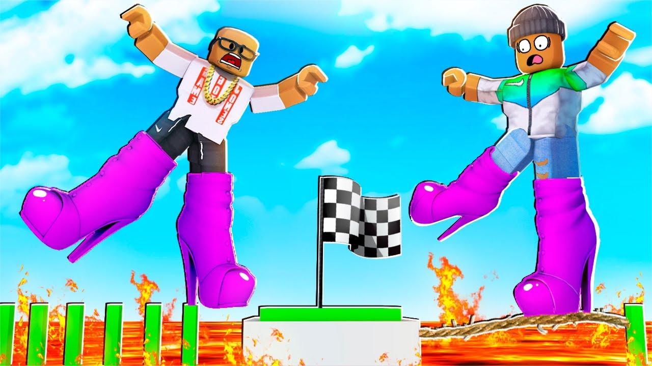 Roblox鞋子模拟器：疯狂穿鞋突破天际！乐高高跟我最美？小格解说