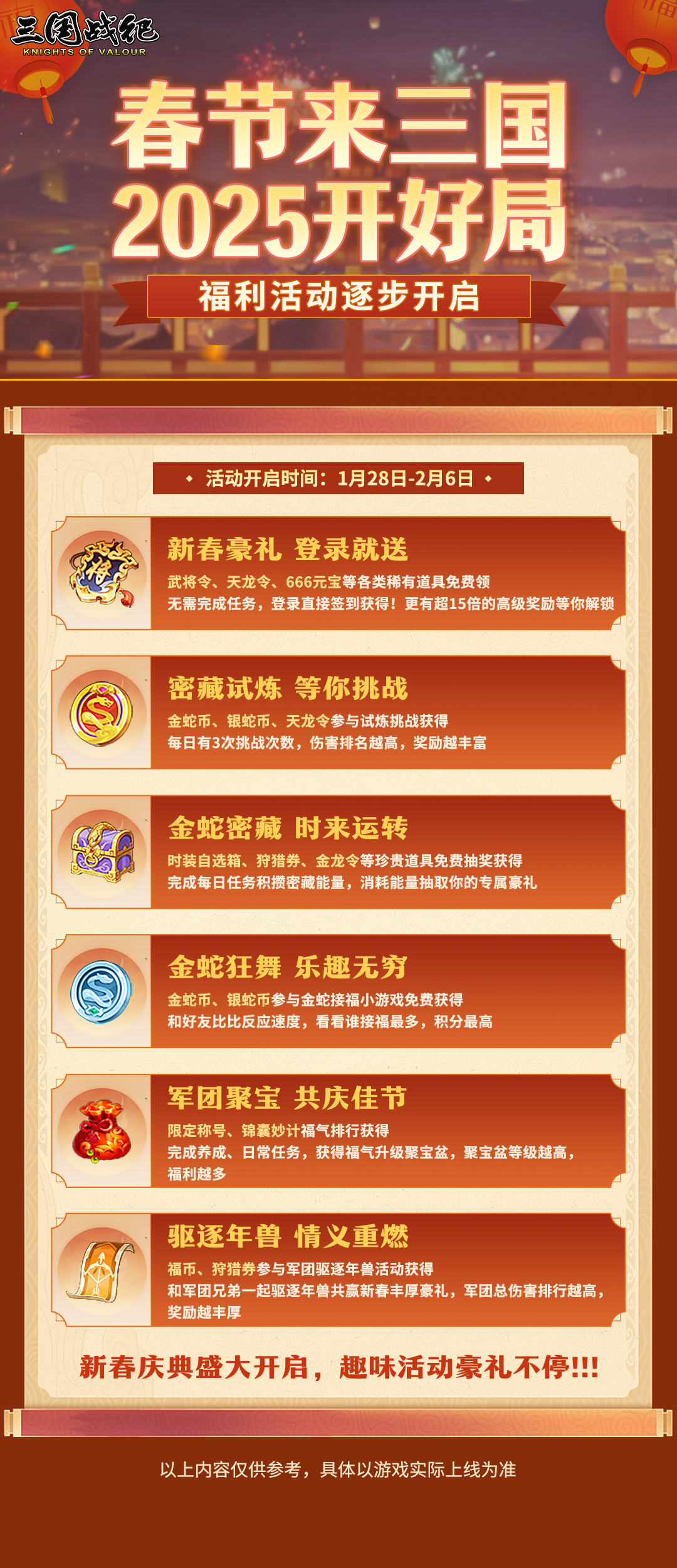 新春签到活动玩家每天登录游戏进行签到