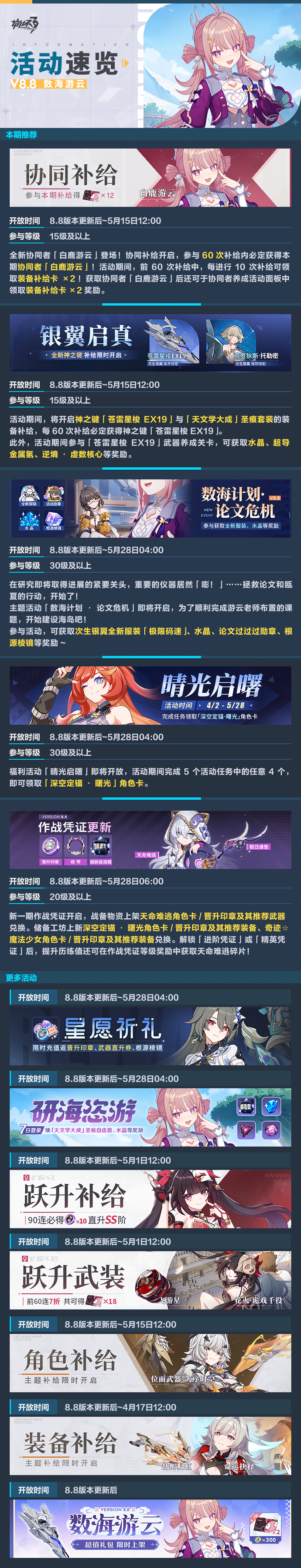 【公告】《崩坏3》8.8版本维护通知、新活动预告