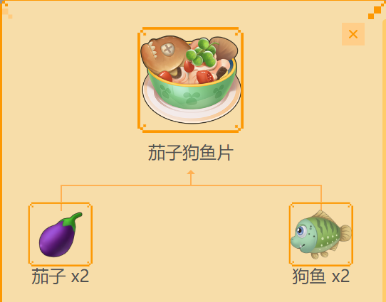 摩尔庄园菜谱图鉴之——茄子狗鱼片
