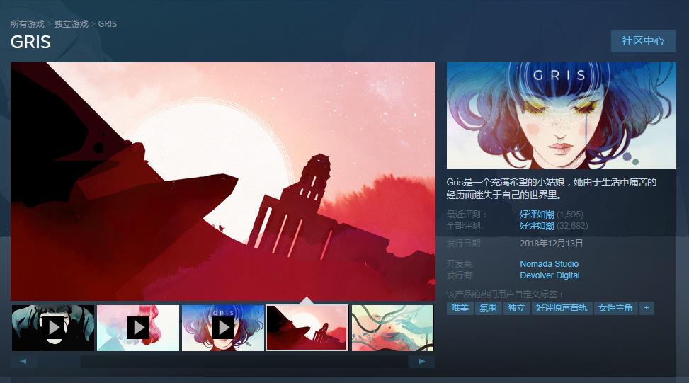 就是个壁纸模拟器为何gris能有3万好评连美术生都夸它