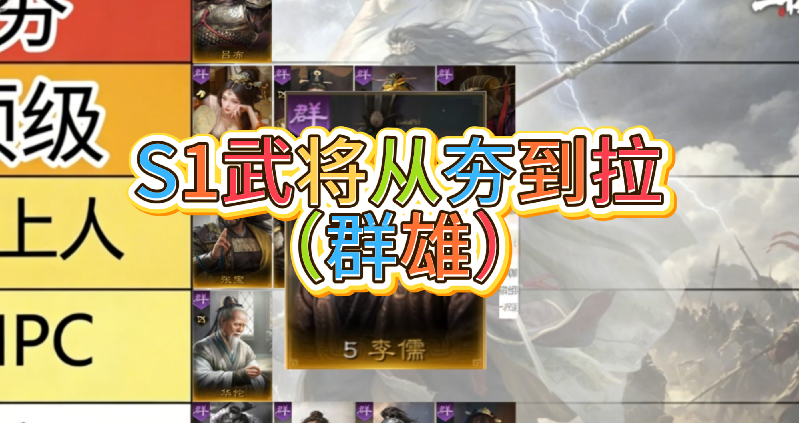 S1武将从夯到拉（群雄）