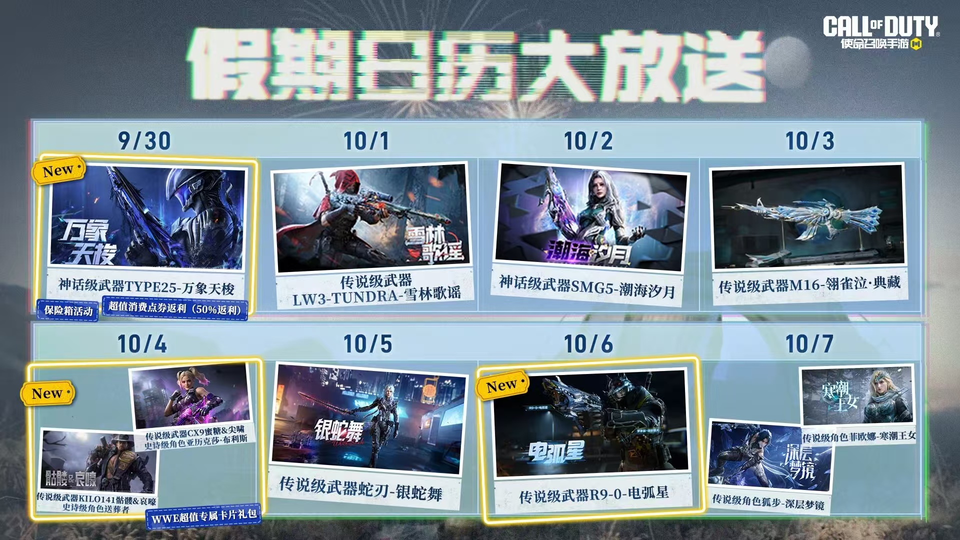 手游日报1006：决战平安京多款皮肤返场；使命召唤手游上线全新传说级武器