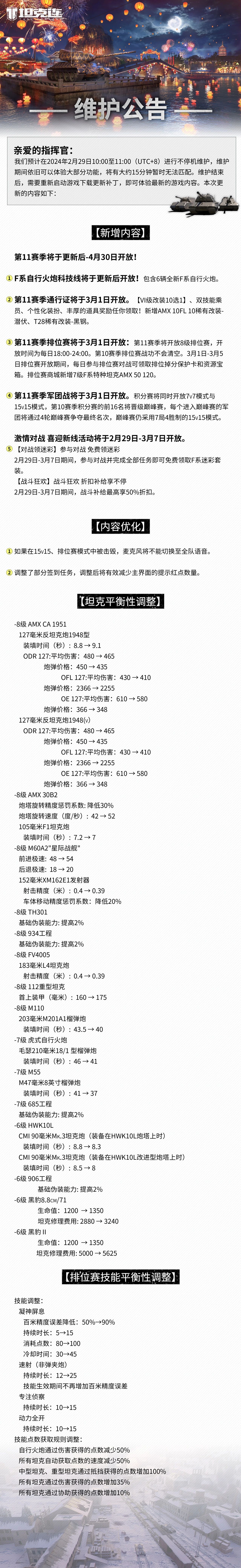 更新公告| F系自行火炮科技线更新后开放！