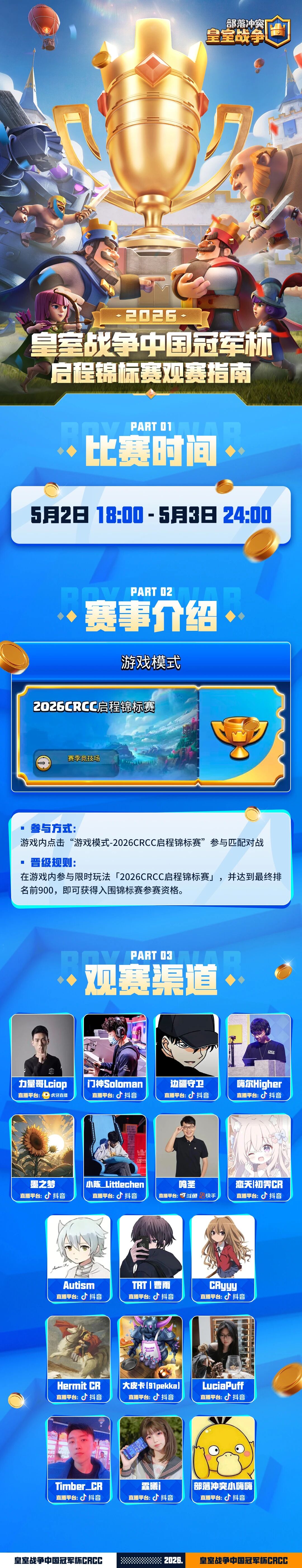 皇室战争中国冠军杯启程锦标赛今晚18点开赛！