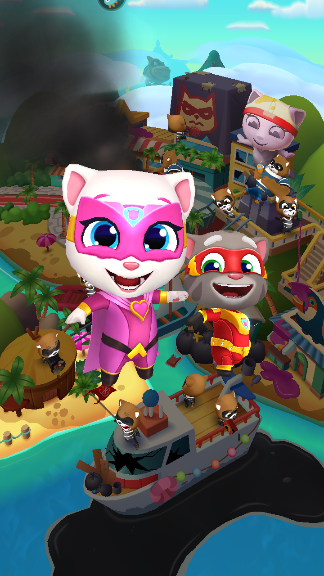 《汤姆猫英雄跑酷》跑酷中的大钱袋