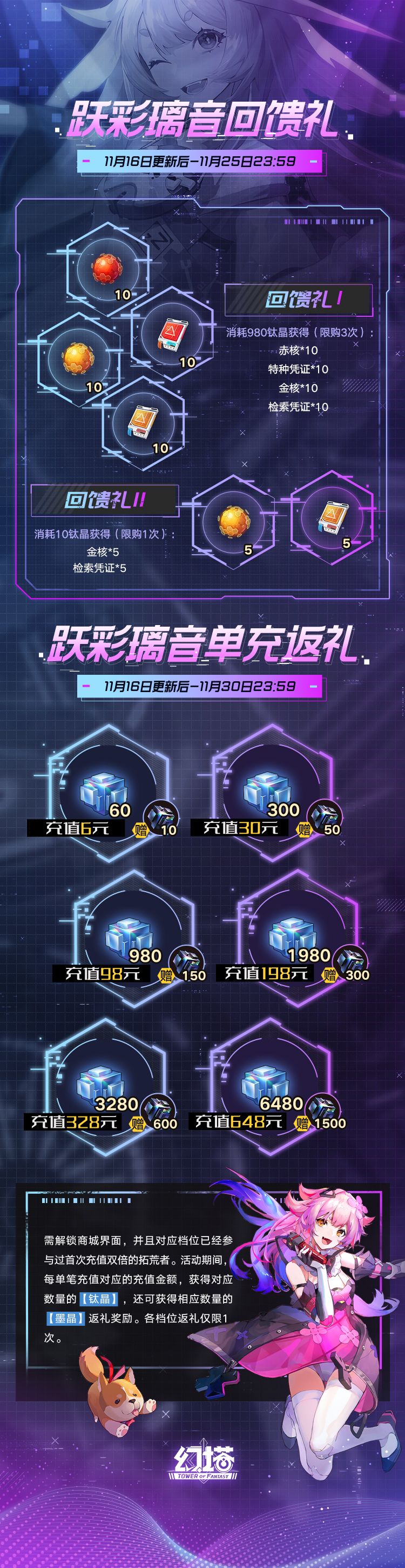 《幻塔》「跃彩璃音」版本一览