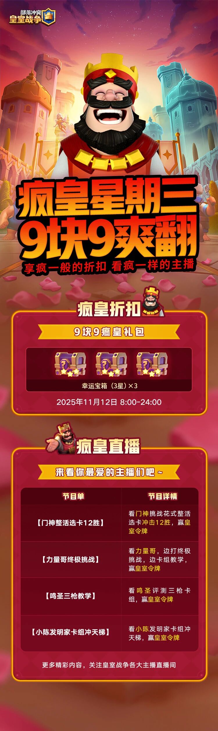 疯皇星期三 疯皇折扣！三星宝箱~