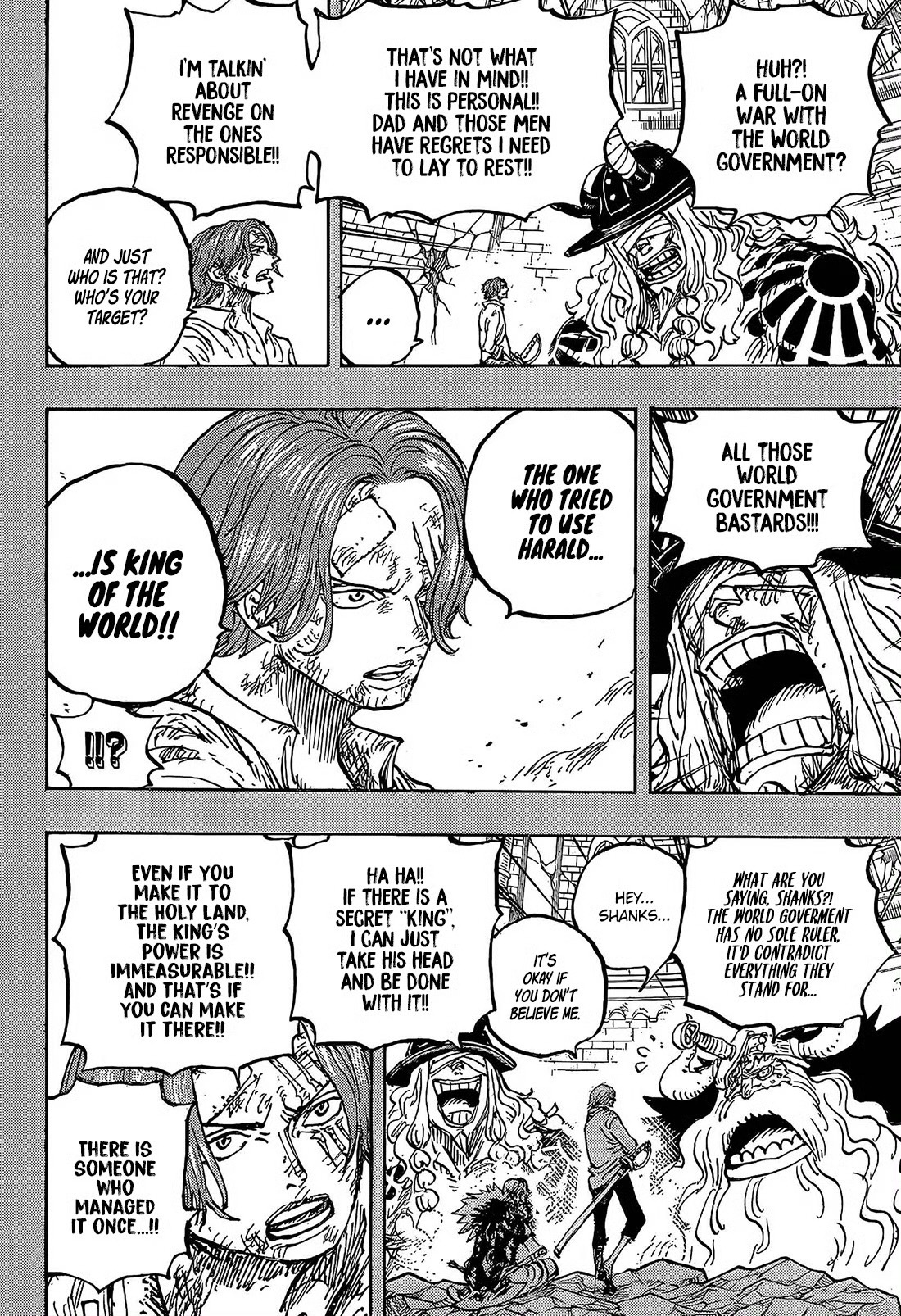 《航海王》漫画1189话：伊姆两把创世神兵刺穿路飞，贾巴挡下致命一击！