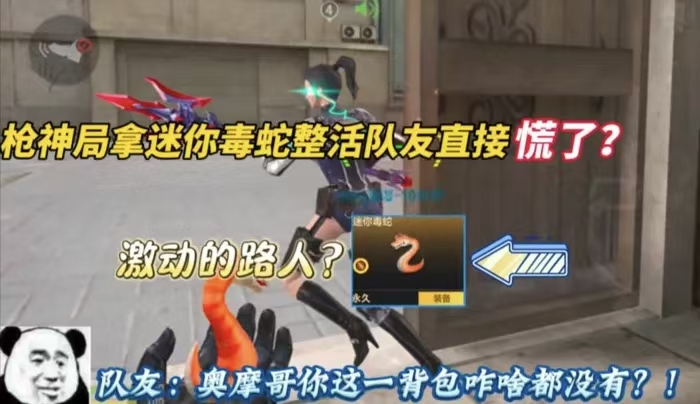 枪神局拿迷你毒蛇整活队友直接慌了