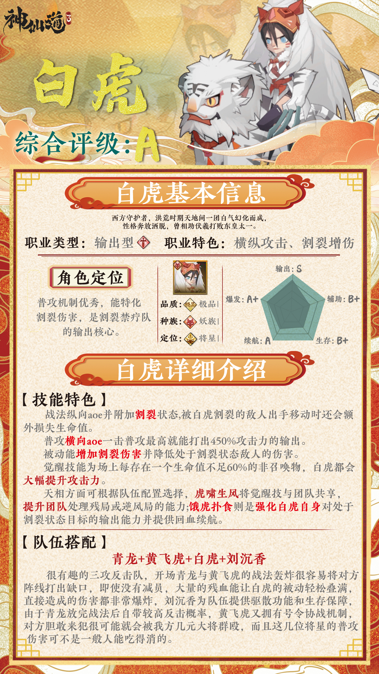 《神仙道3》伙伴图鉴——白虎
