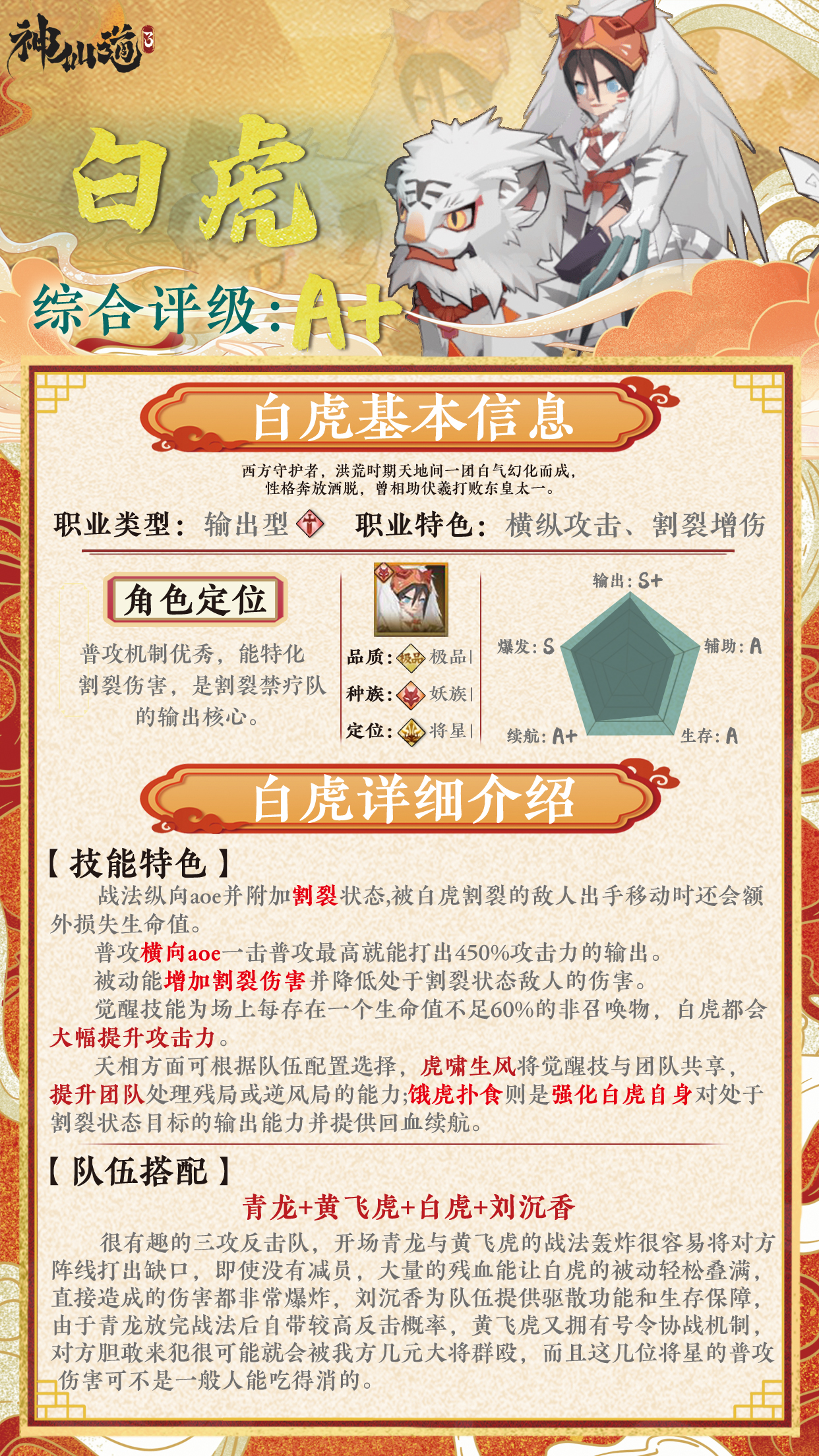 《神仙道3》伙伴图鉴——白虎 