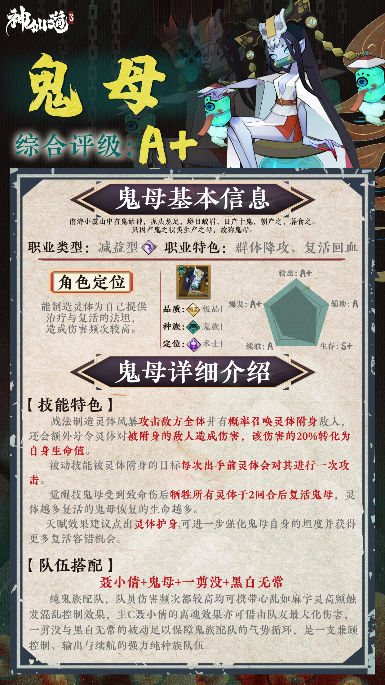 《神仙道3》伙伴图鉴——鬼母