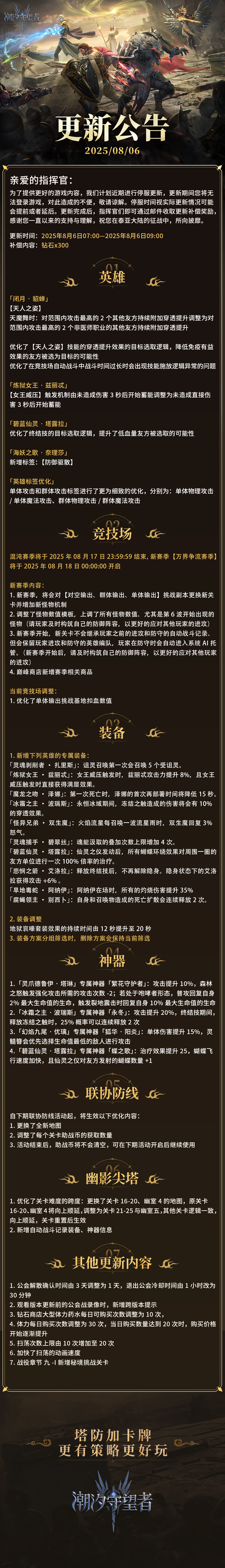 更新公告丨8月6日