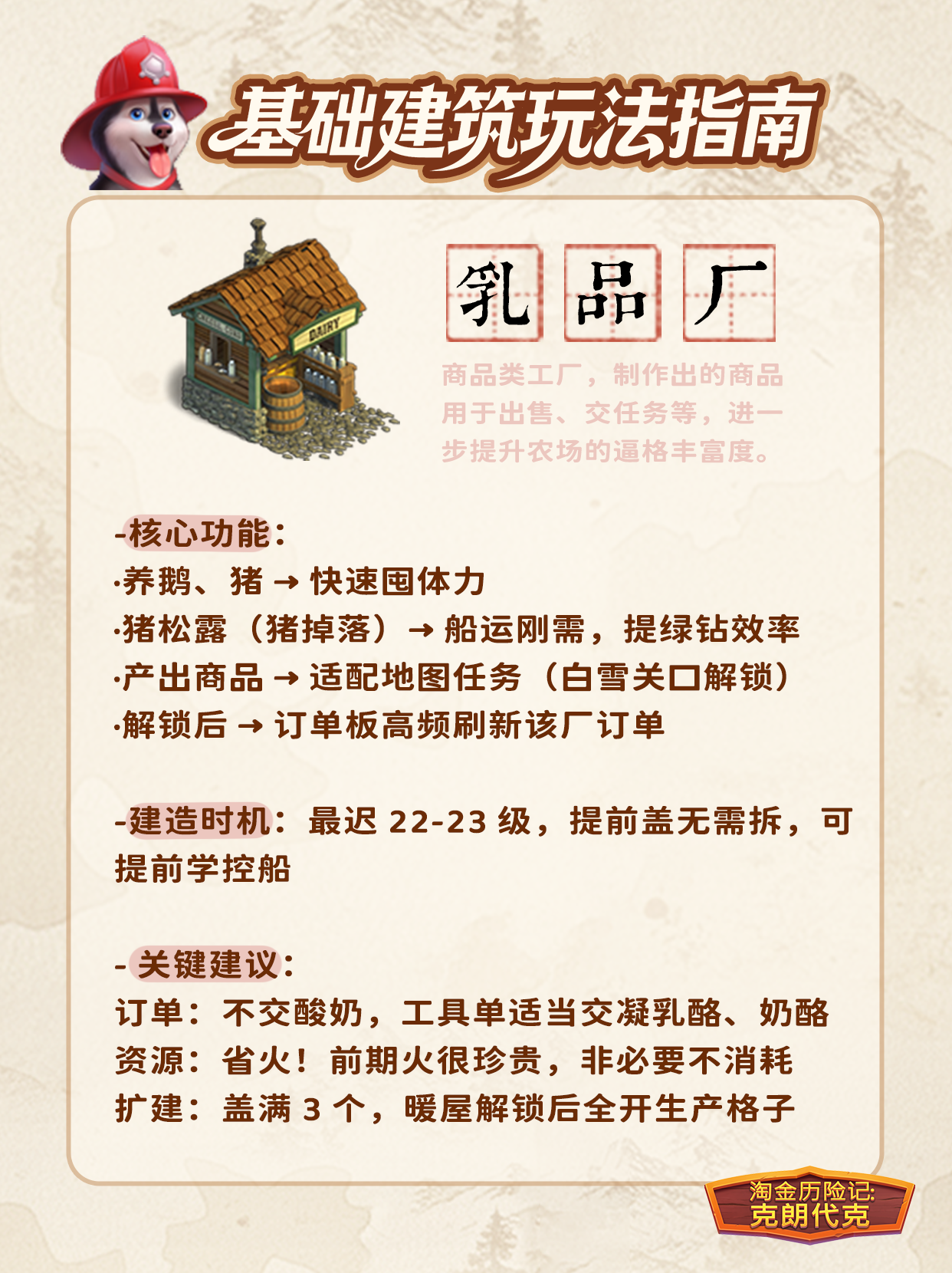 【新手攻略】5大商品工厂功能清单【乳品厂】篇