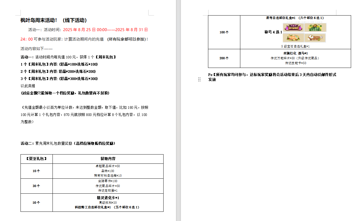 枫叶岛周线下活动