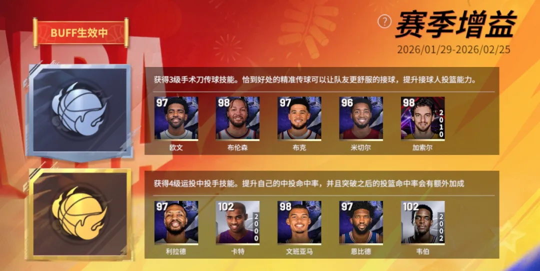 【活动爆料】新赛季倒计时1天！新增球星赛季增益buff，典藏加内特限时返场！