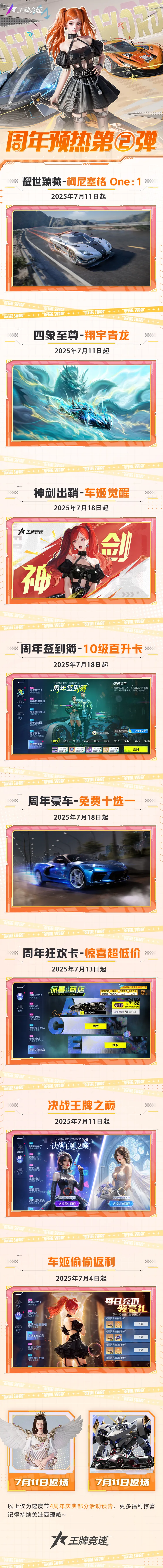 4周年庆预告② | 10级直升卡、周年豪车...车手想要，车手得到！