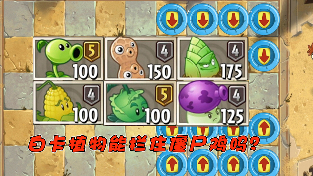 植物大战僵尸：品质只有白色的植物，也能拦得住僵尸鸡大军？
