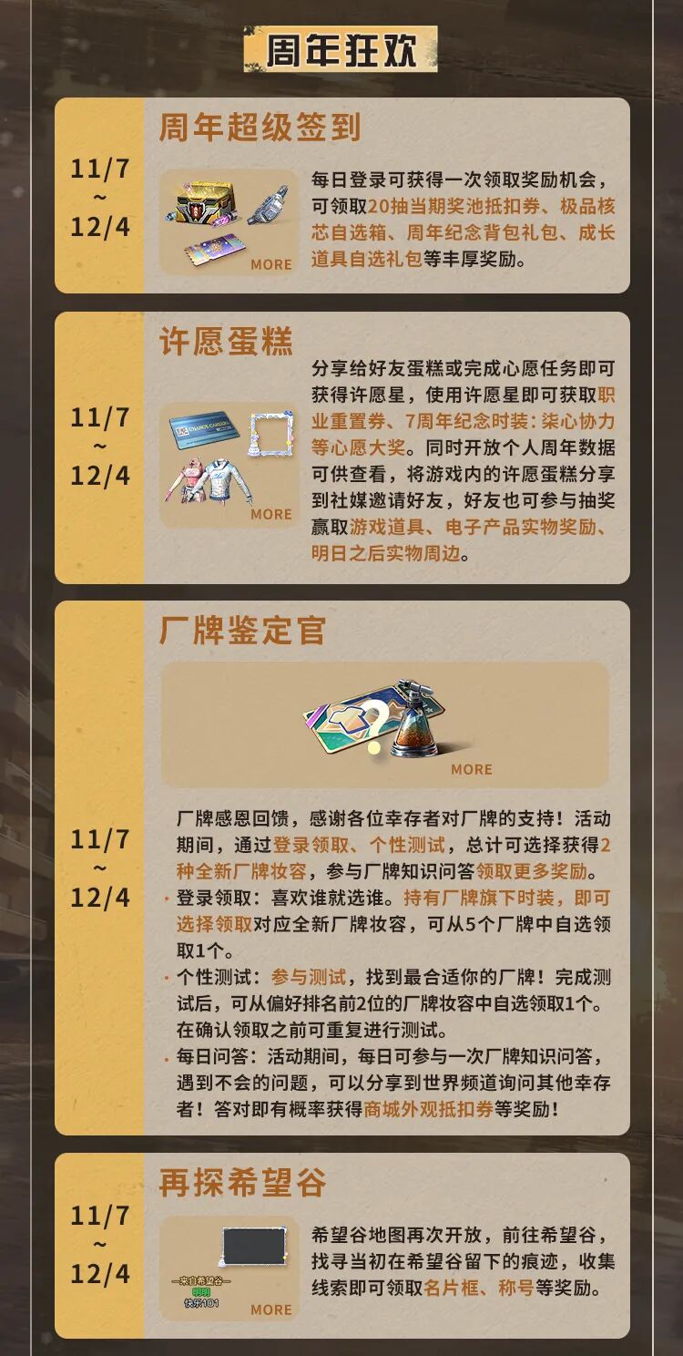 更新公告 | 七周年庆典来袭，丰厚好礼一起狂欢！