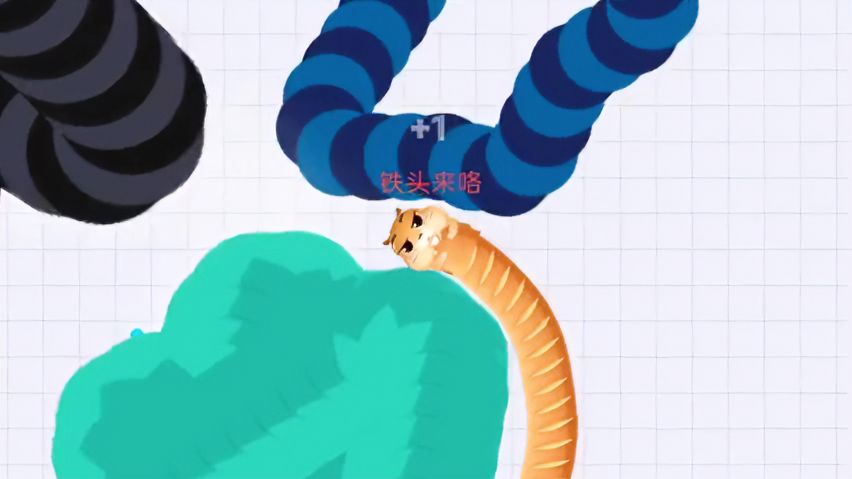 贪吃蛇大作战：这也太窄了吧，我们能顺利抓住青色大蛇王吗？