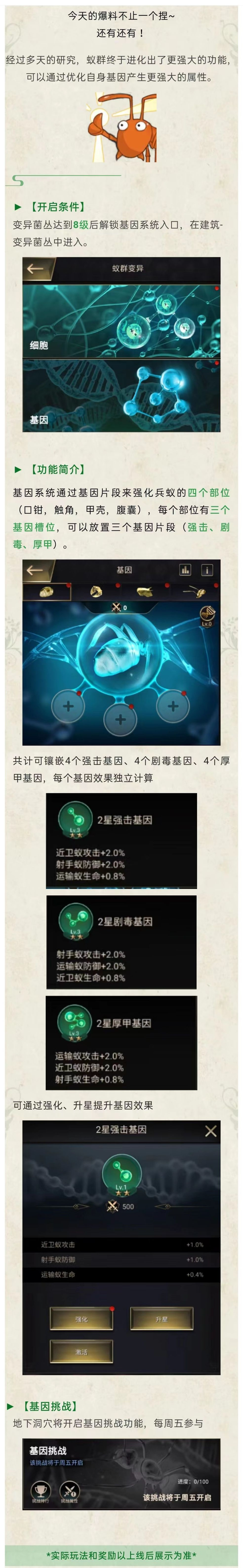 【系统预告】蚁群变异：基因系统来袭