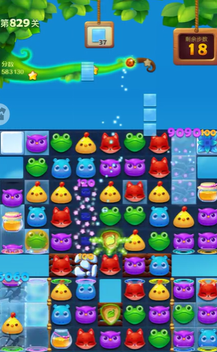 开心消消乐：第829关利用精灵特效处理障碍物再激活魔法石