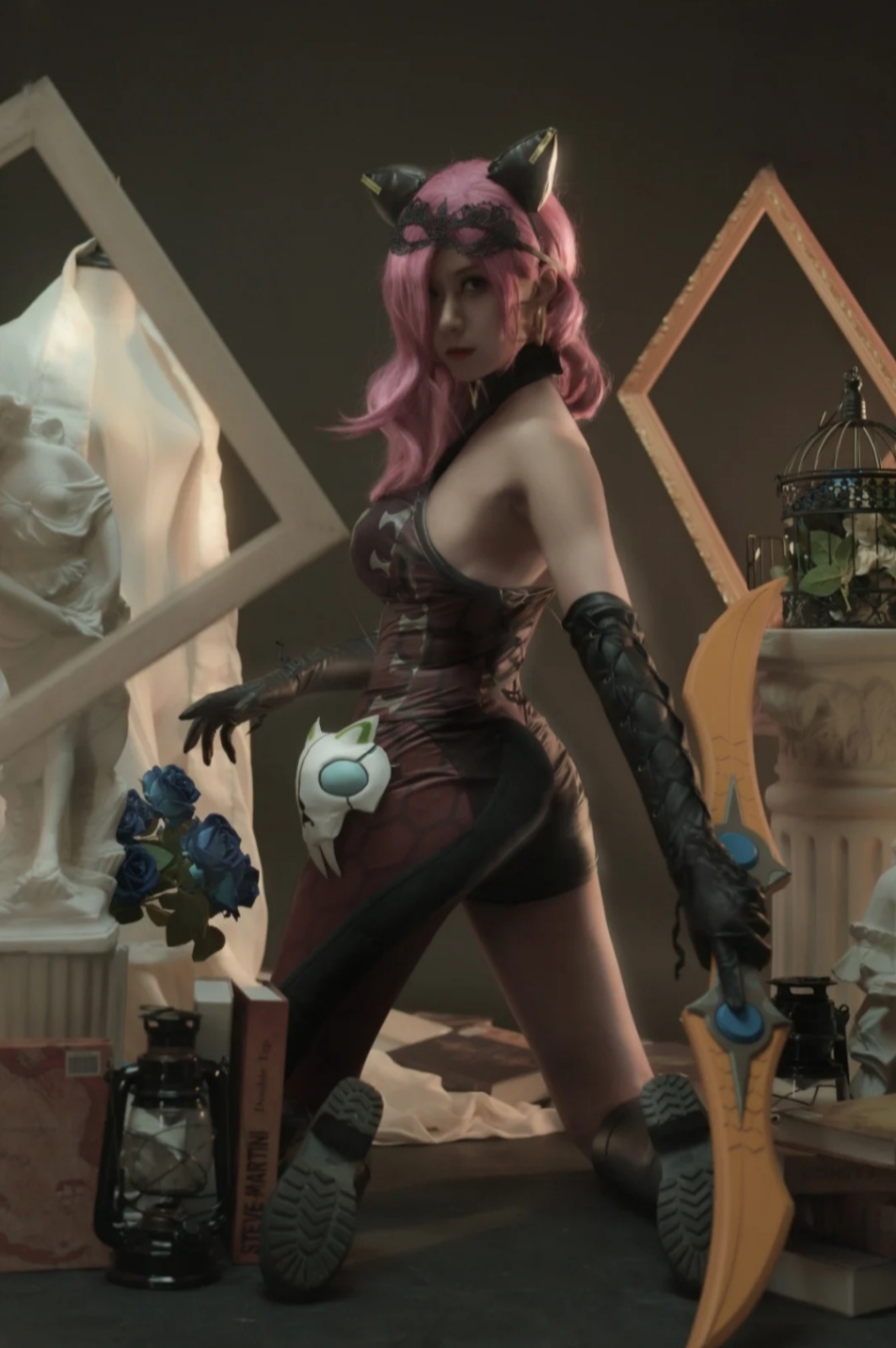 阿珂暗夜猫娘cos